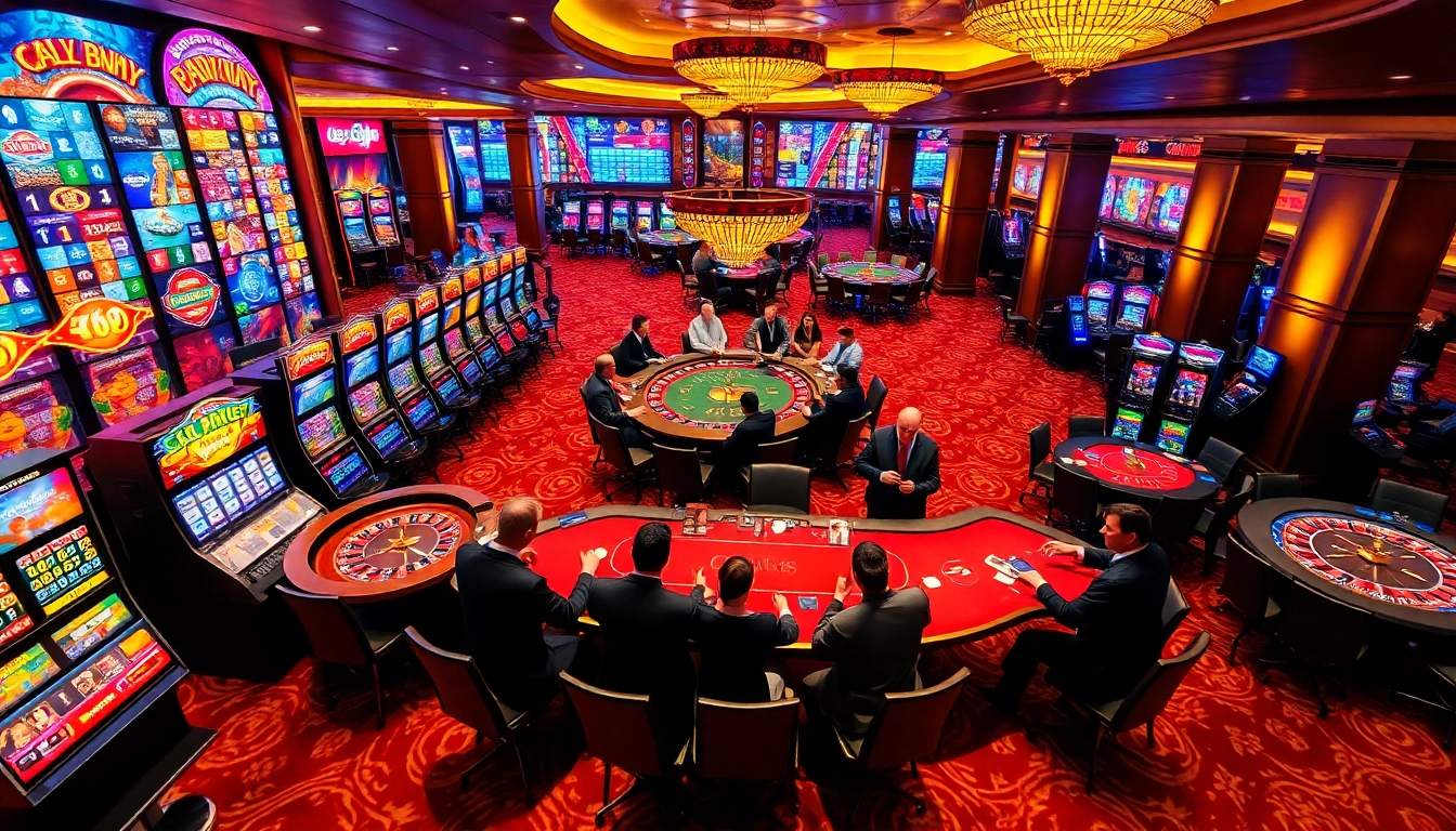 Experience the excitement of new888 as players engage at a luxurious casino table filled with poker chips and glowing machines.